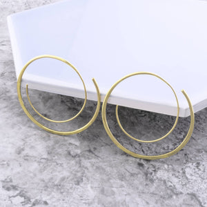 Gold Minimalist Spiral Hoop Earrings - Otis Jaxon Silver Jewellery