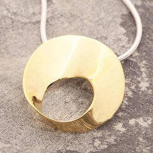 Statement Gold Wave Necklace - Otis Jaxon Silver Jewellery