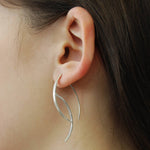 Ellipse Sterling Silver Drop Earrings - Otis Jaxon Silver Jewellery