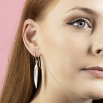 Silver Petal Long Drop Earrings - Otis Jaxon Silver Jewellery