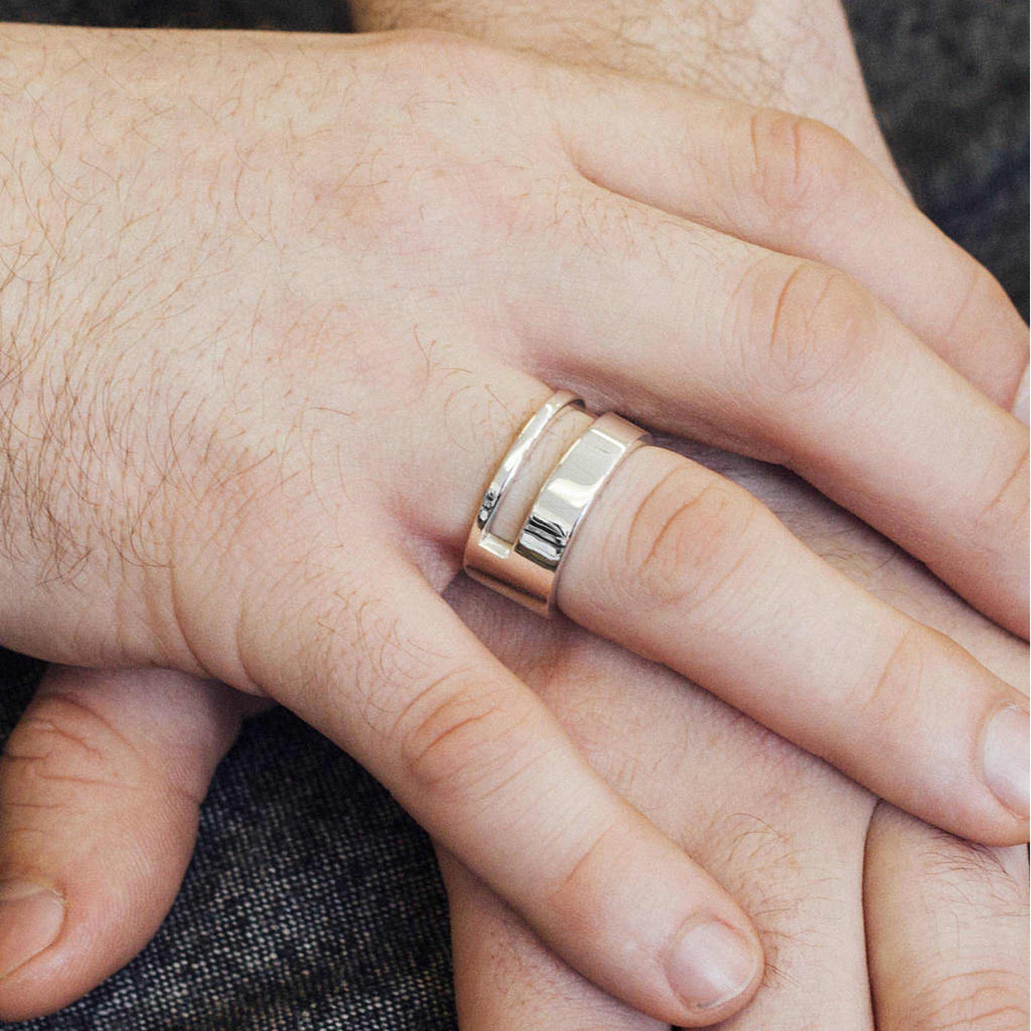 Solid Silver Men's Rectangle Ring - Otis Jaxon Silver Jewellery