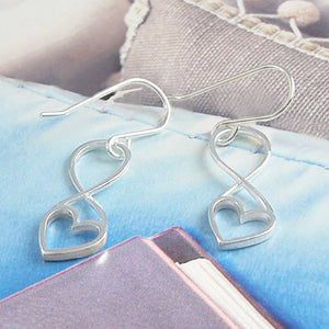 Sterling Silver Gold Outline Heart Stud Earrings