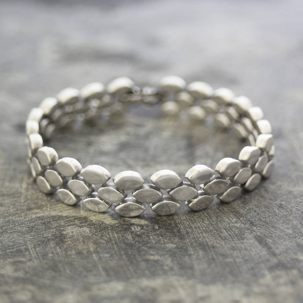 Chunky Sterling Silver Oval Bracelet