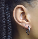 Triple Hoop Oxidised Silver Illusion Earrings - Otis Jaxon Silver Jewellery