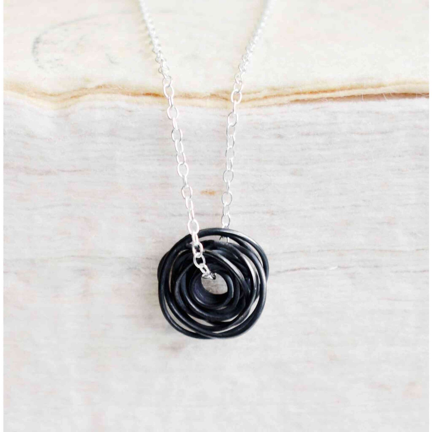 Nest Oxidised Silver Necklace - Otis Jaxon Silver Jewellery