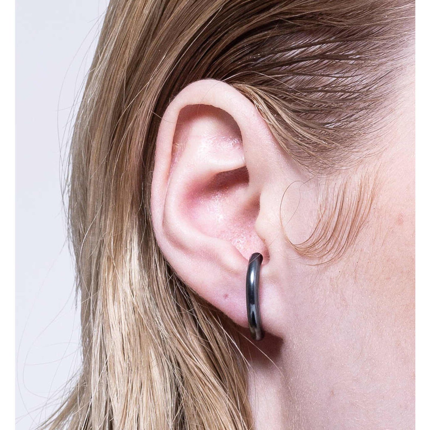 Oxidised Silver Curved Bar Stud Earrings - Otis Jaxon Silver Jewellery