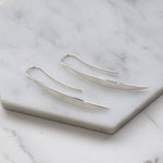 Polished Sterling Silver Leaf Drop Earrings - Otis Jaxon Silver Jewellery