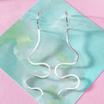 Silver Wavy Hooped Abstract Earrings - Otis Jaxon Silver Jewellery