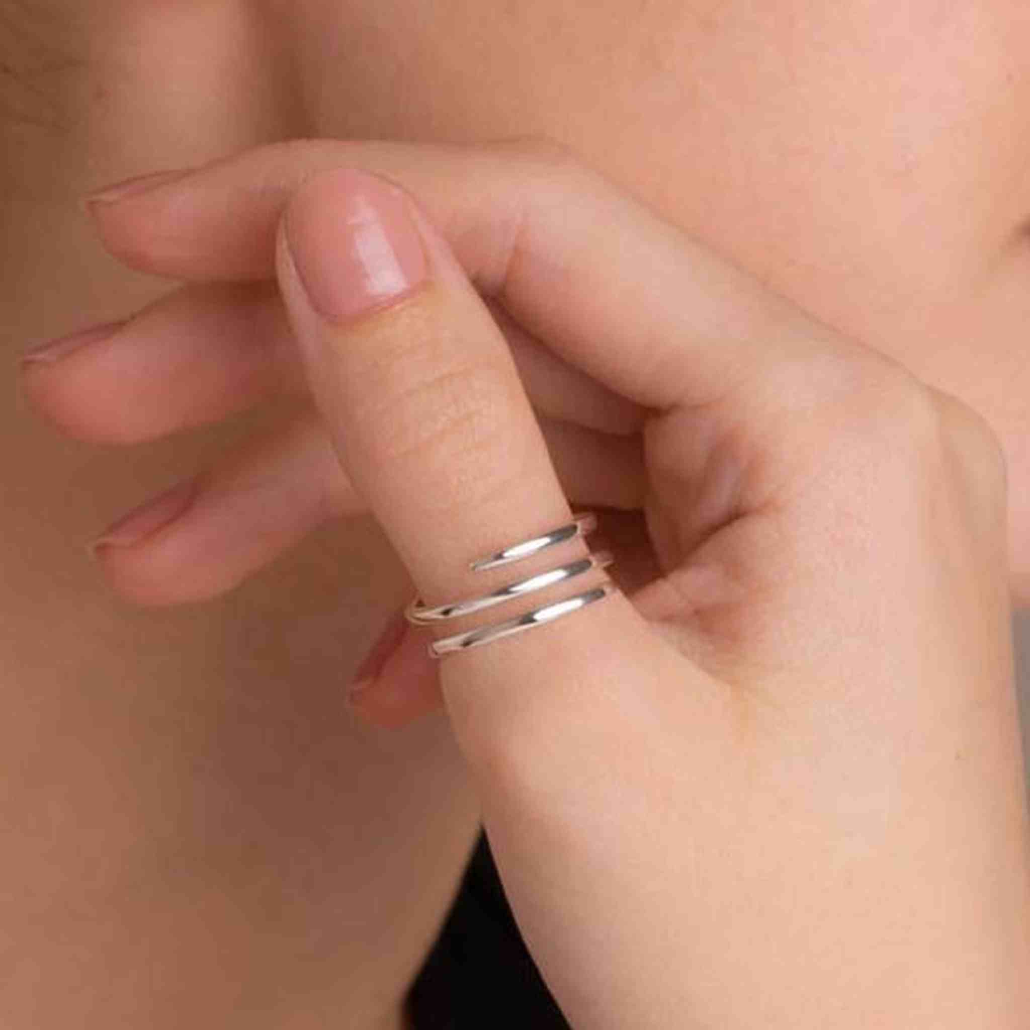 Silver And Gold Corkscrew Spiral Rings – Otis Jaxon Silver Jewellery Silver And Gold Corkscrew Spiral Rings – Otis Jaxon Silver Jewellery