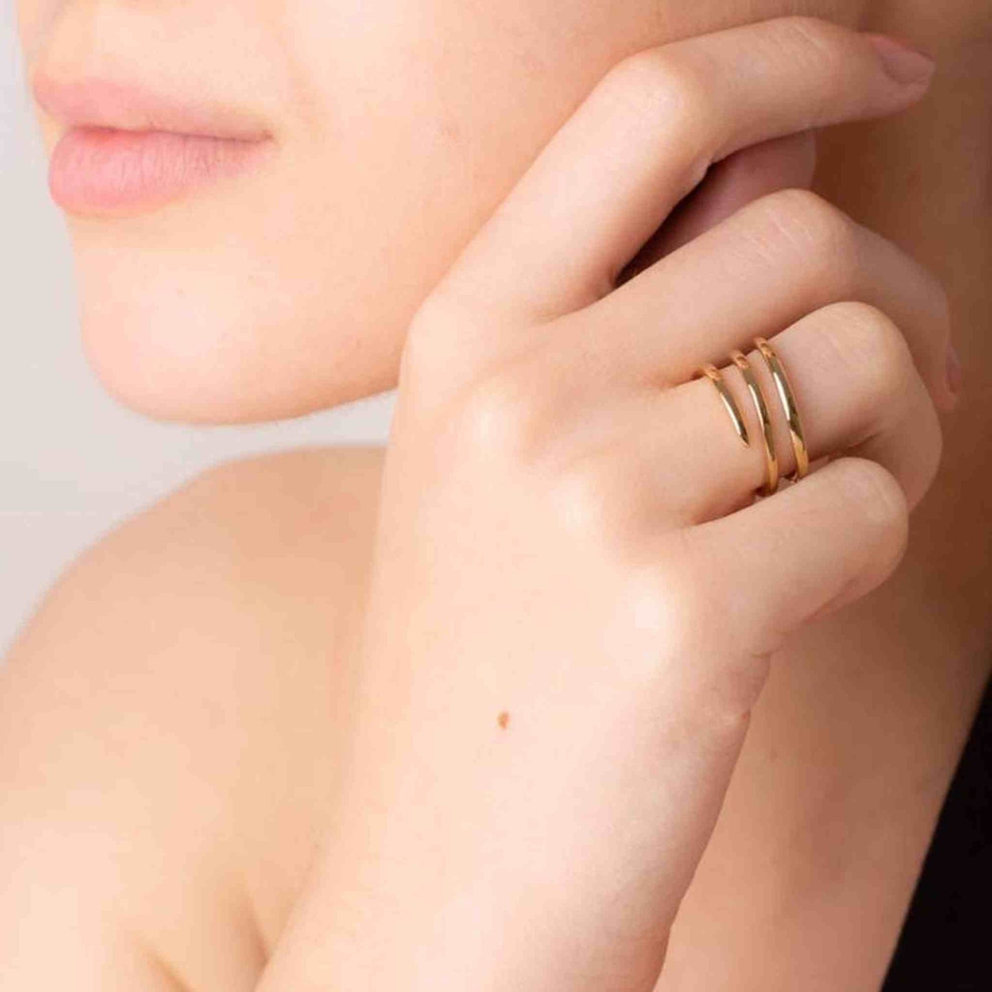 Silver And Gold Corkscrew Spiral Rings - Otis Jaxon Silver Jewellery