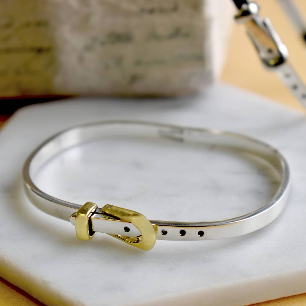 Belt Gold and Silver Bangle - Otis Jaxon Silver Jewellery