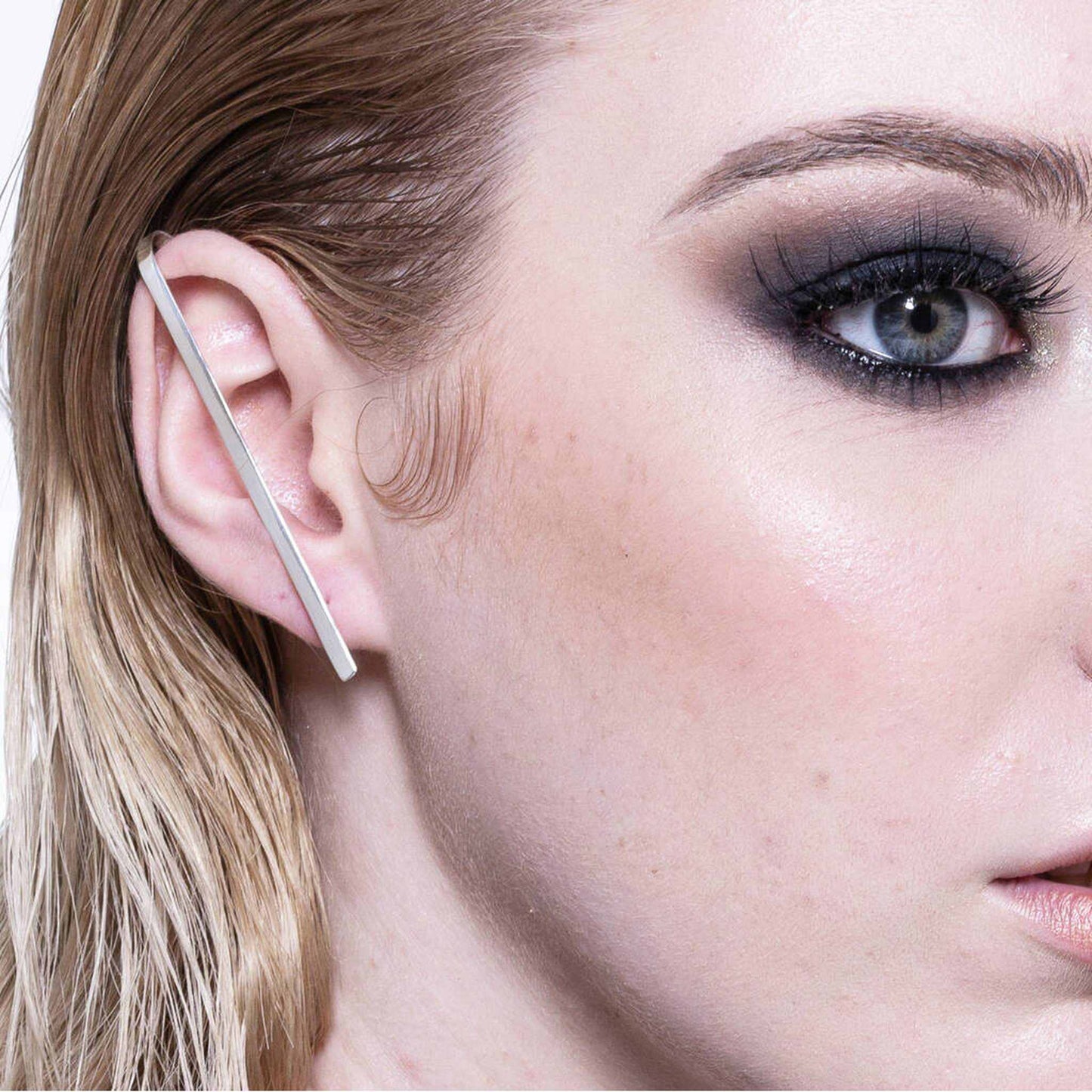 Silver Stud Bar Earring Ear Cuff - Otis Jaxon Silver Jewellery