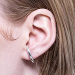 Silver Curved Bar Stud Earrings - Otis Jaxon Silver Jewellery