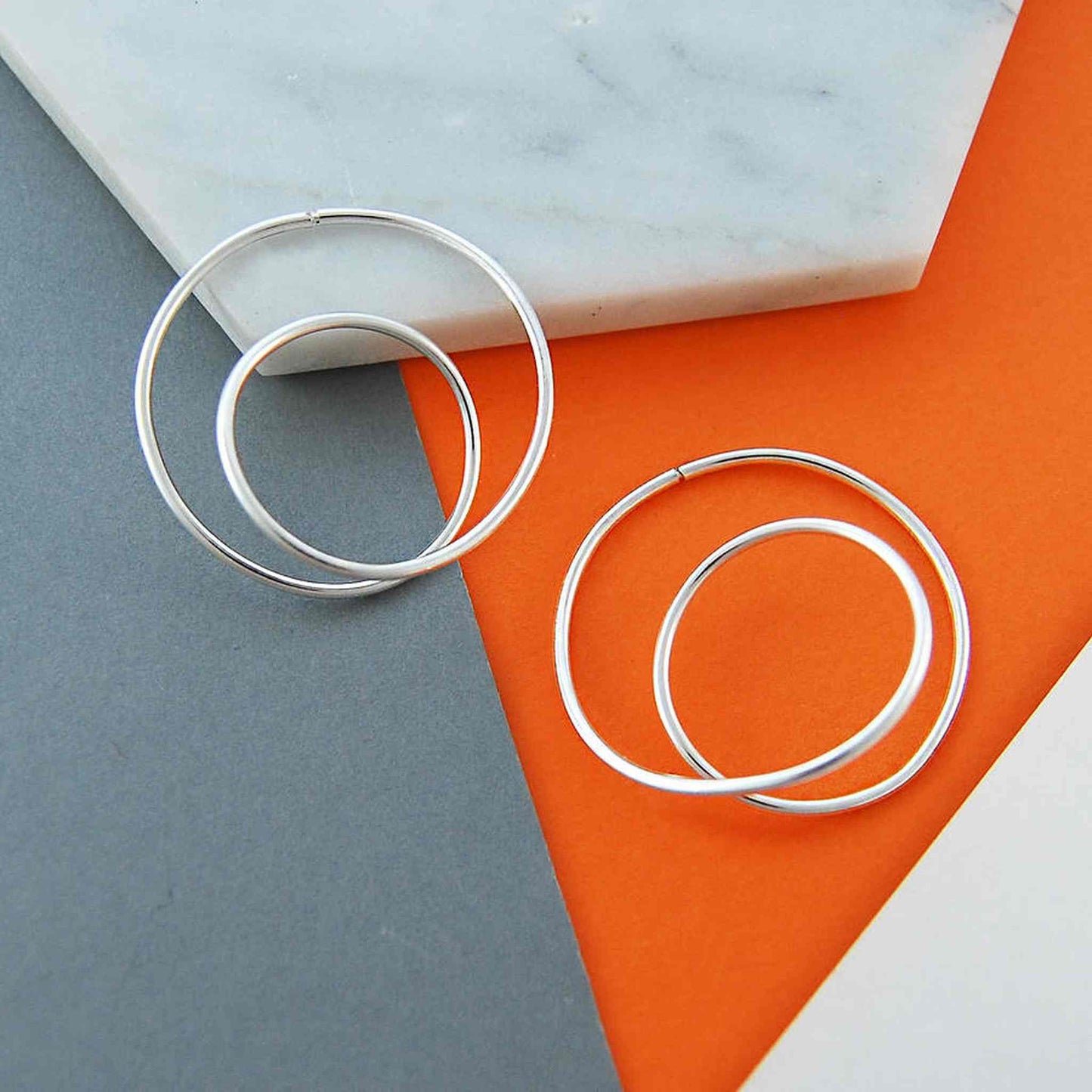 Rose And Yellow Gold Spiral Hoop Earrings - Otis Jaxon Silver Jewellery