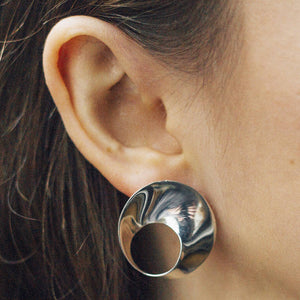 Open Circle Wave Earrings - Otis Jaxon Silver Jewellery