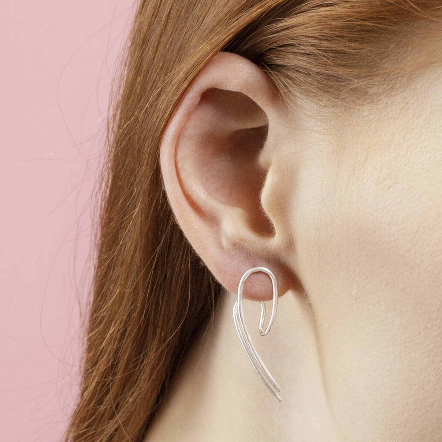 Silver Overlapping Bar Stud Earrings - Otis Jaxon Silver Jewellery