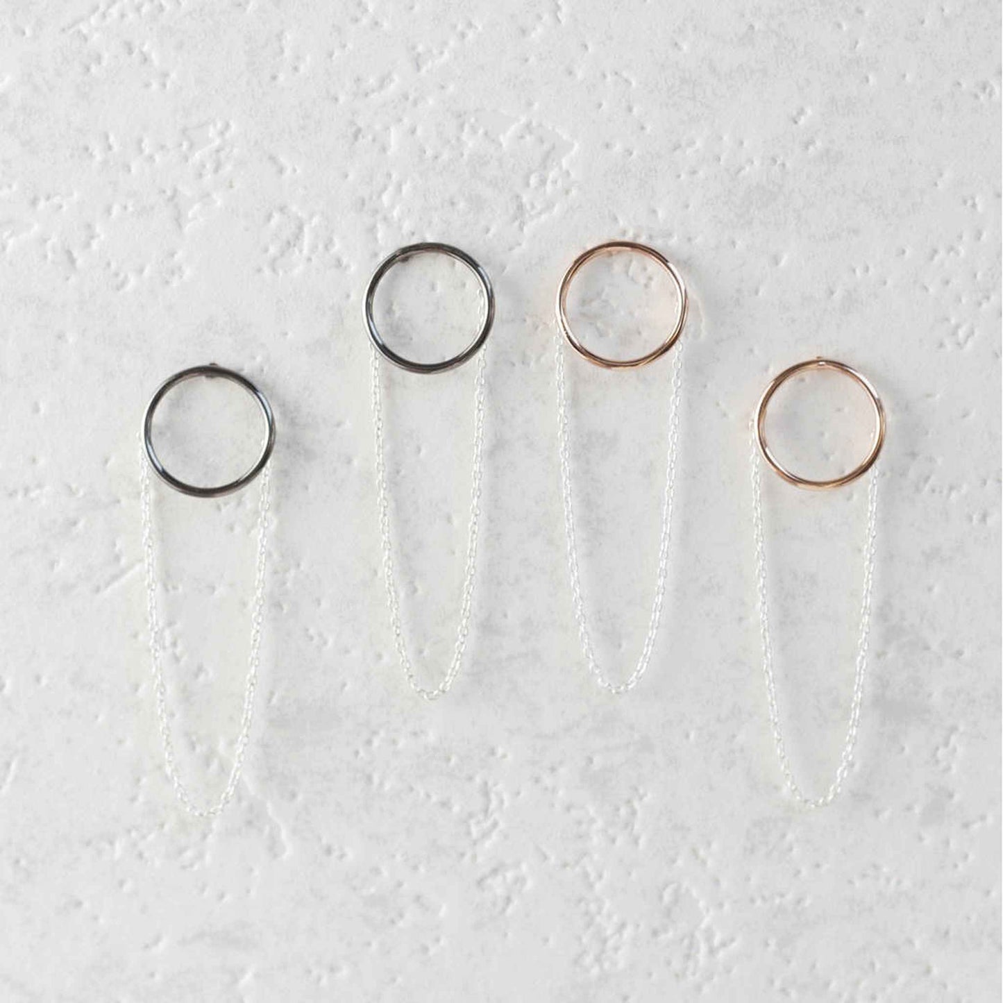 Silver 18k Rose Gold Plated Circle Chain Earrings - Otis Jaxon Silver Jewellery