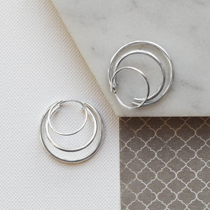 Silver Triple Hoop Illusion Earrings - Otis Jaxon Silver Jewellery