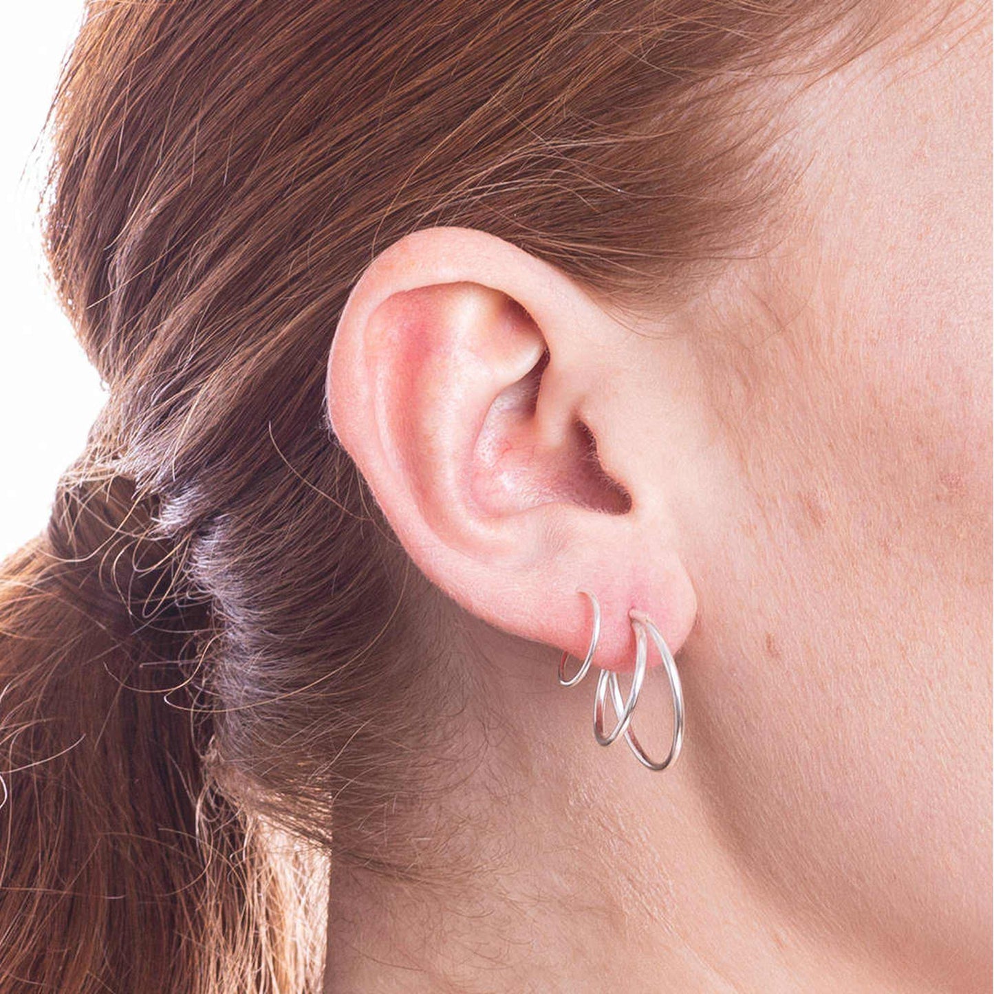 Silver Triple Hoop Illusion Earrings - Otis Jaxon Silver Jewellery