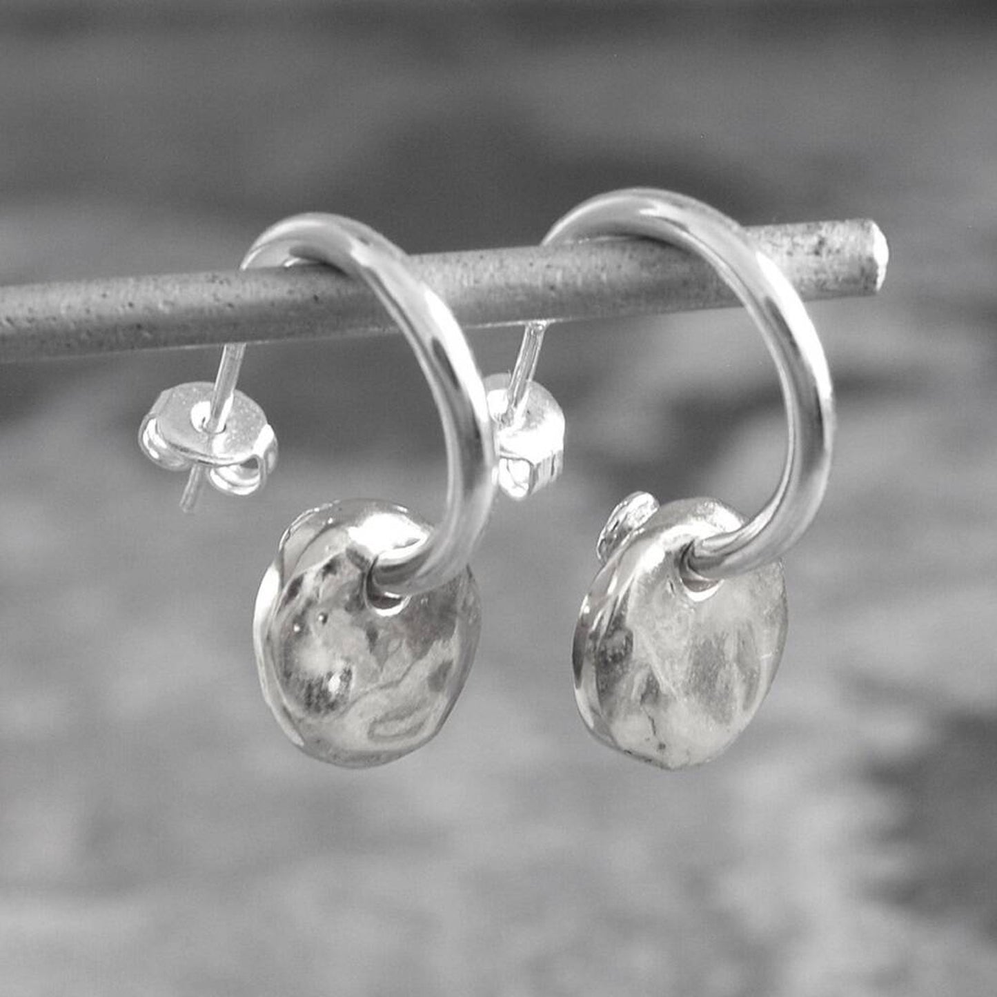 Organic Round Gold Hoop Earrings - Otis Jaxon Silver Jewellery