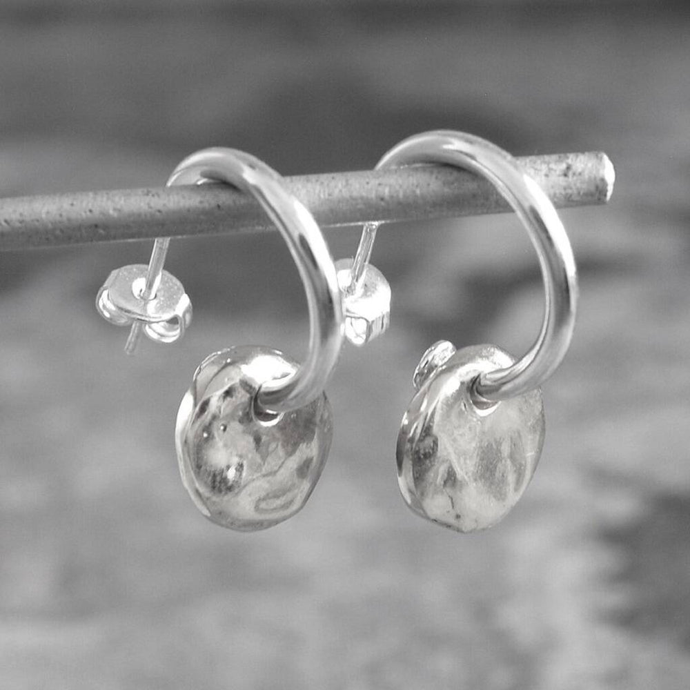 Organic Round Rose Gold Hoop Earrings - Otis Jaxon Silver Jewellery