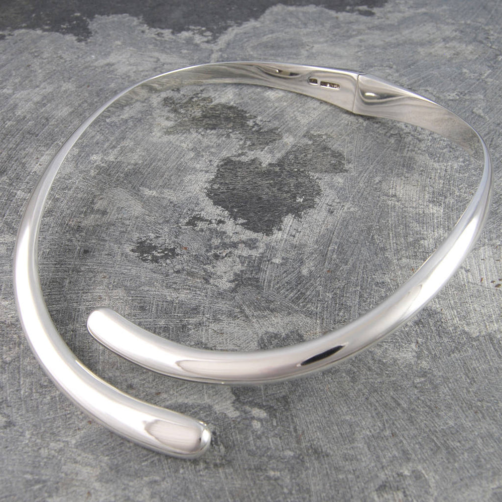 Overlapping Solid Sterling Silver Choker Necklace - Otis Jaxon Silver Jewellery
