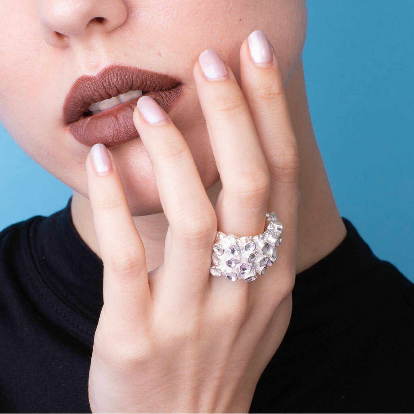 Solid Silver Organic Textured Statement Ring - Otis Jaxon Silver Jewellery