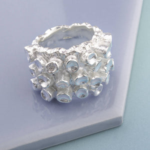 Solid Silver Organic Textured Statement Ring - Otis Jaxon Silver Jewellery