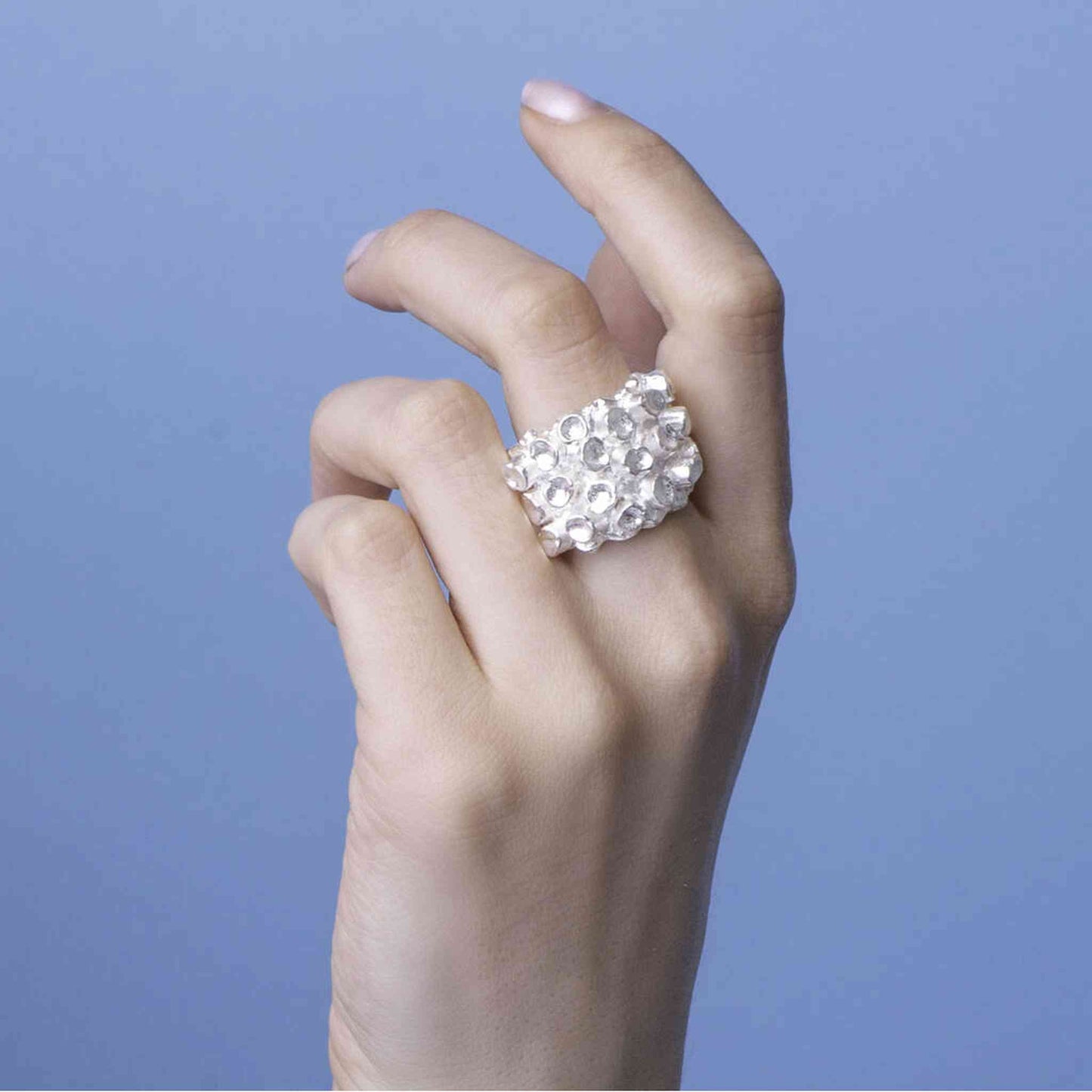 Solid Silver Organic Textured Statement Ring - Otis Jaxon Silver Jewellery