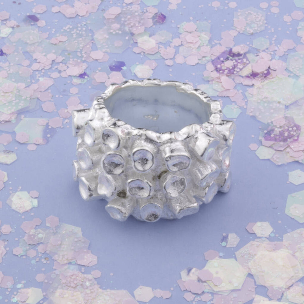 
            
                Load image into Gallery viewer, Solid Silver Organic Textured Statement Ring - Otis Jaxon Silver Jewellery
            
        