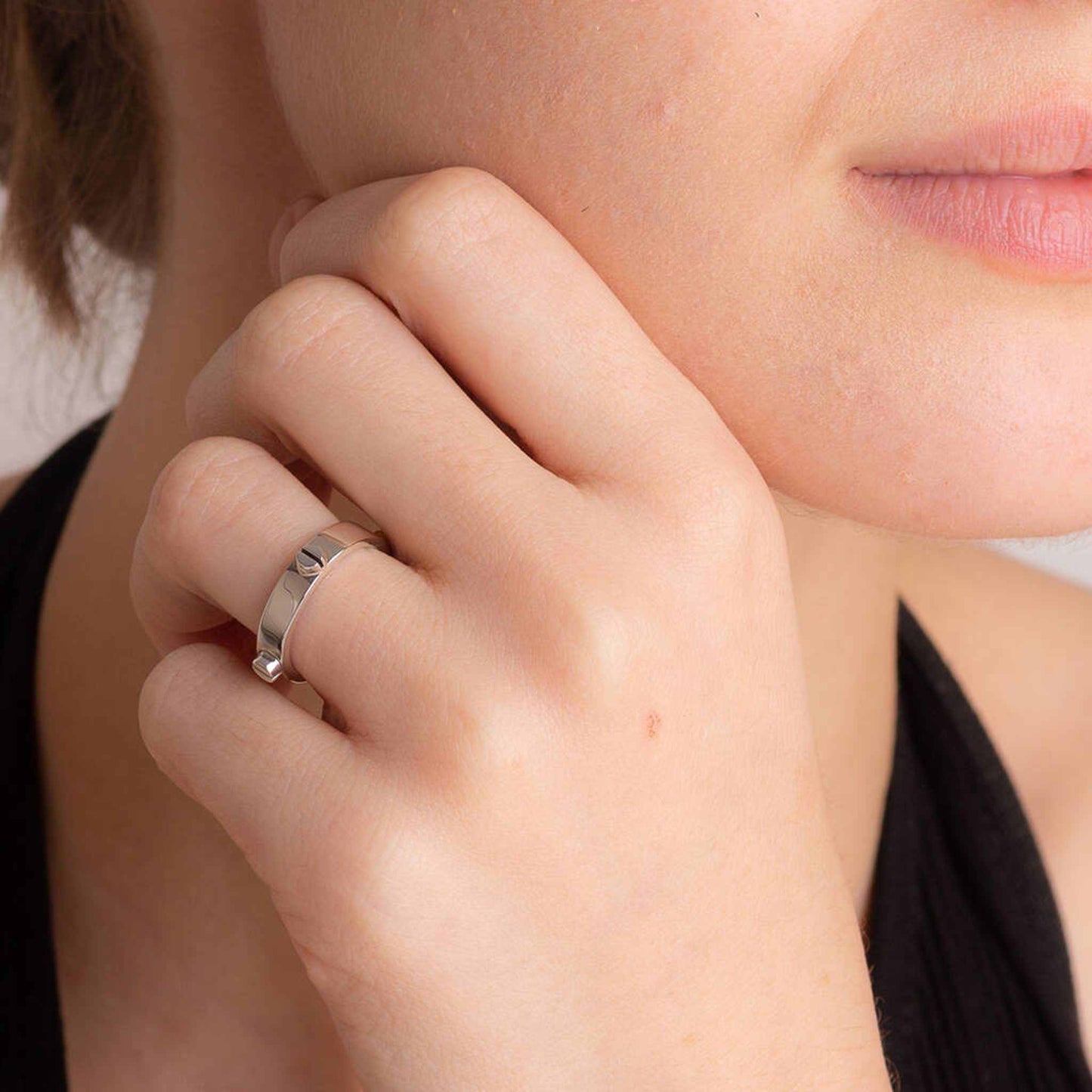 Solid Silver Screw Accent Rings - Otis Jaxon Silver Jewellery