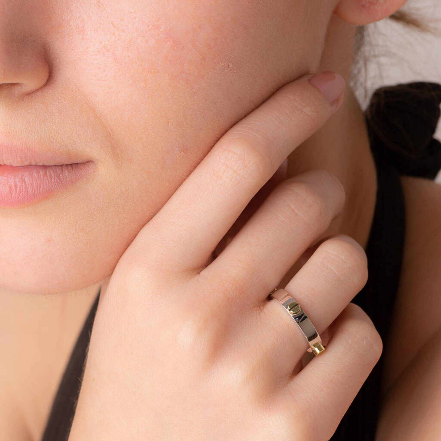 Solid Silver Screw Accent Rings - Otis Jaxon Silver Jewellery