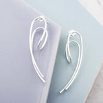 Statement Silver Curled Wishbone Earrings - Otis Jaxon Silver Jewellery