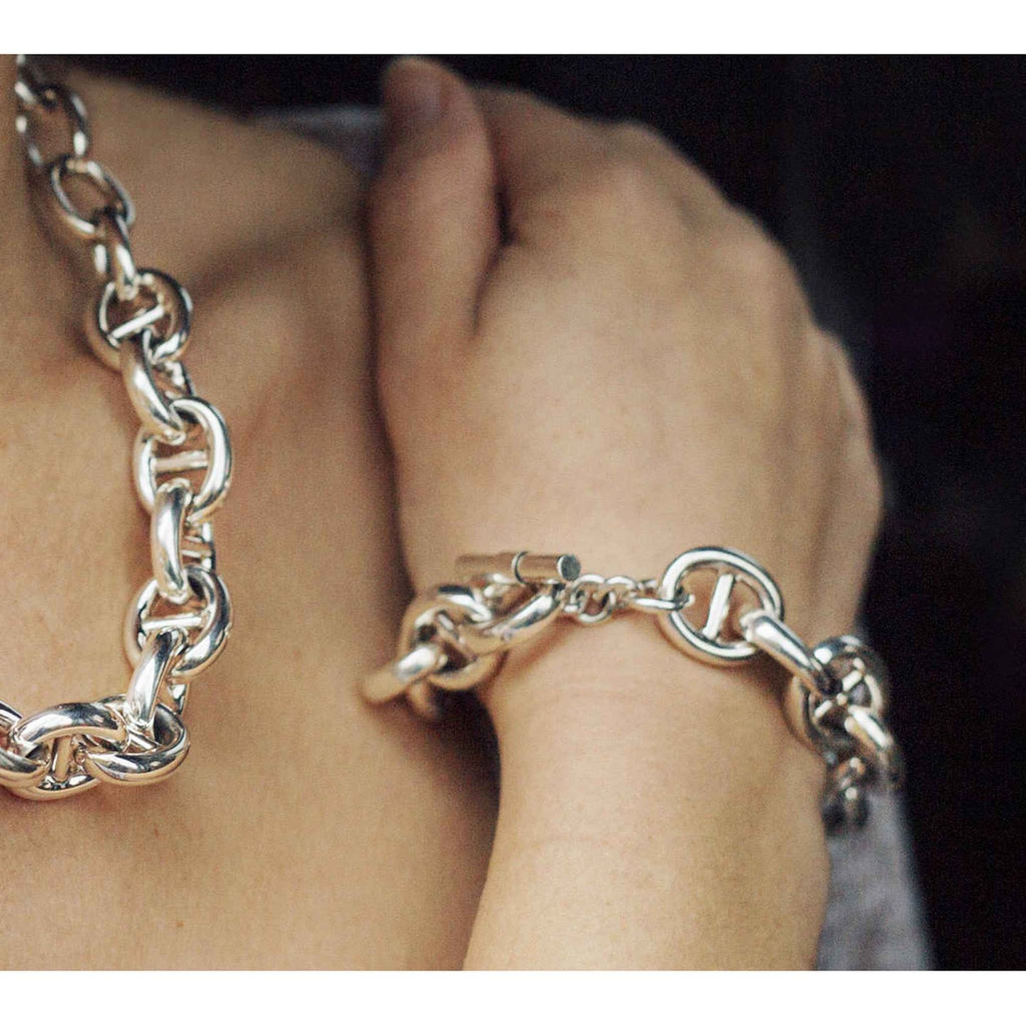 Sterling Silver Chunky Link Chain Bracelet - Otis Jaxon Silver Jewellery