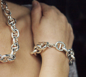 Sterling Silver Chunky Link Chain Bracelet - Otis Jaxon Silver Jewellery