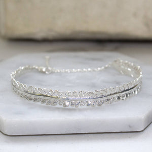 
            
                Load image into Gallery viewer, Adjustable Sterling Silver Feather Bracelet - Otis Jaxon Silver Jewellery
            
        