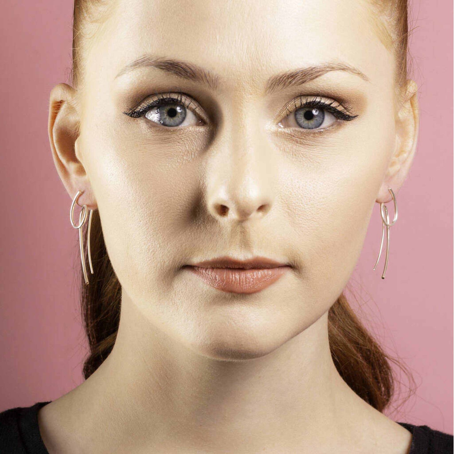 Sterling Silver Loop Drop Earrings - Otis Jaxon Silver Jewellery