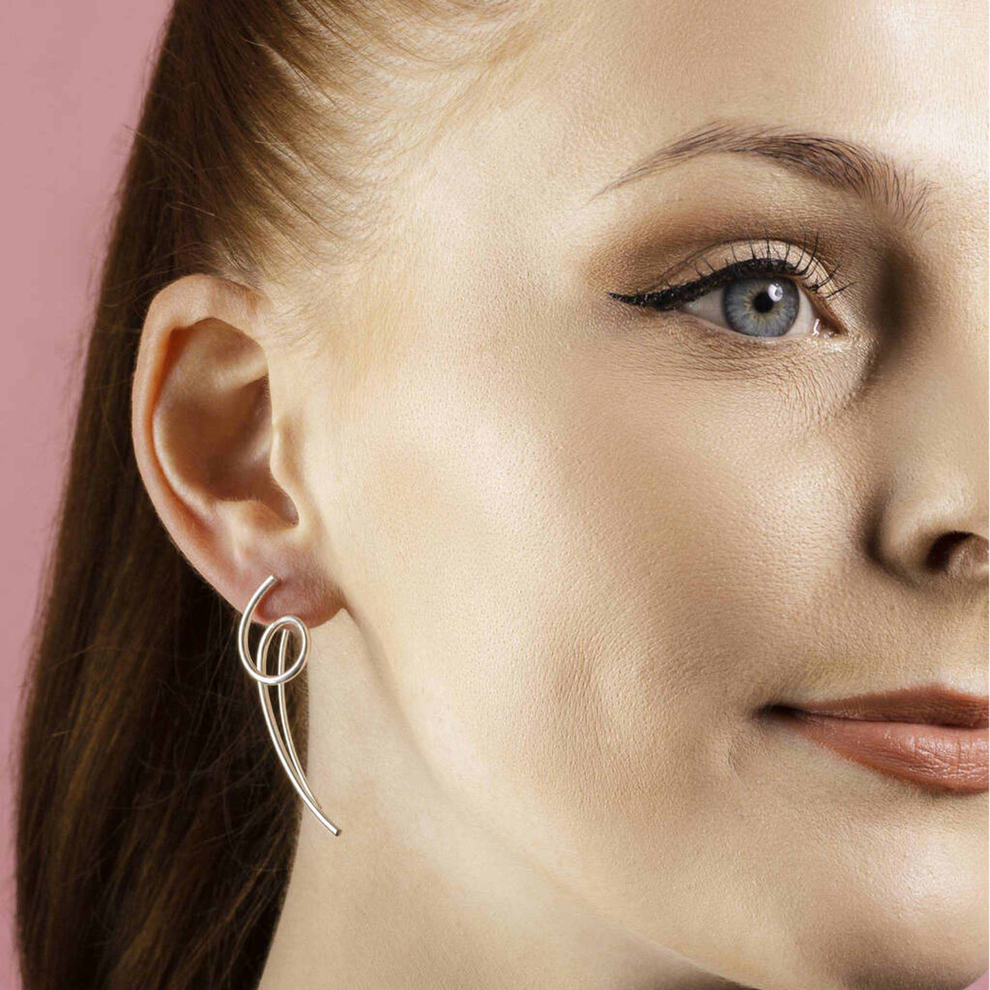 Sterling Silver Loop Drop Earrings - Otis Jaxon Silver Jewellery