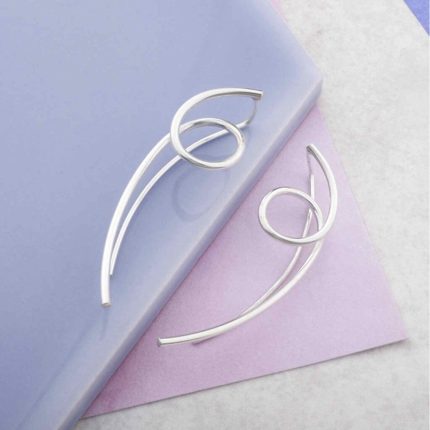 Sterling Silver Loop Drop Earrings - Otis Jaxon Silver Jewellery