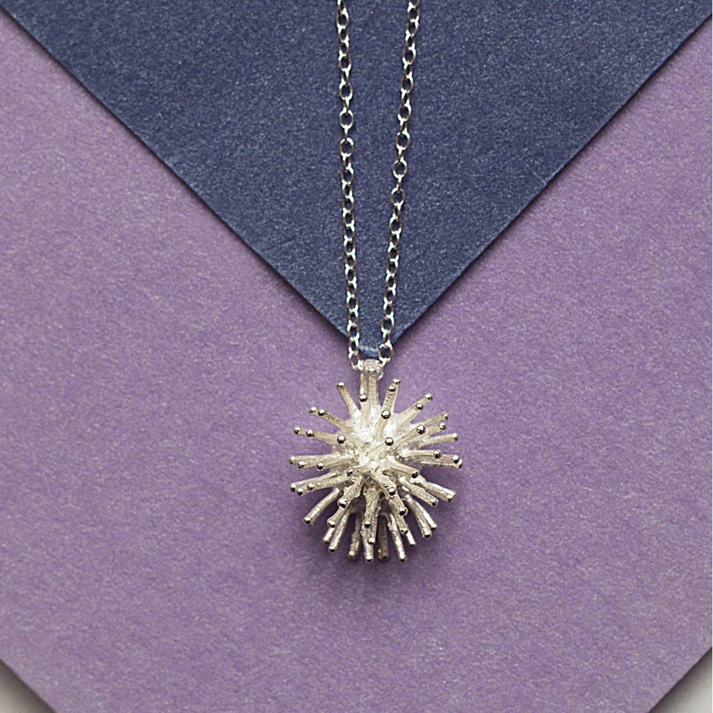 Sterling Silver Spike Flower Necklace - Otis Jaxon Silver Jewellery