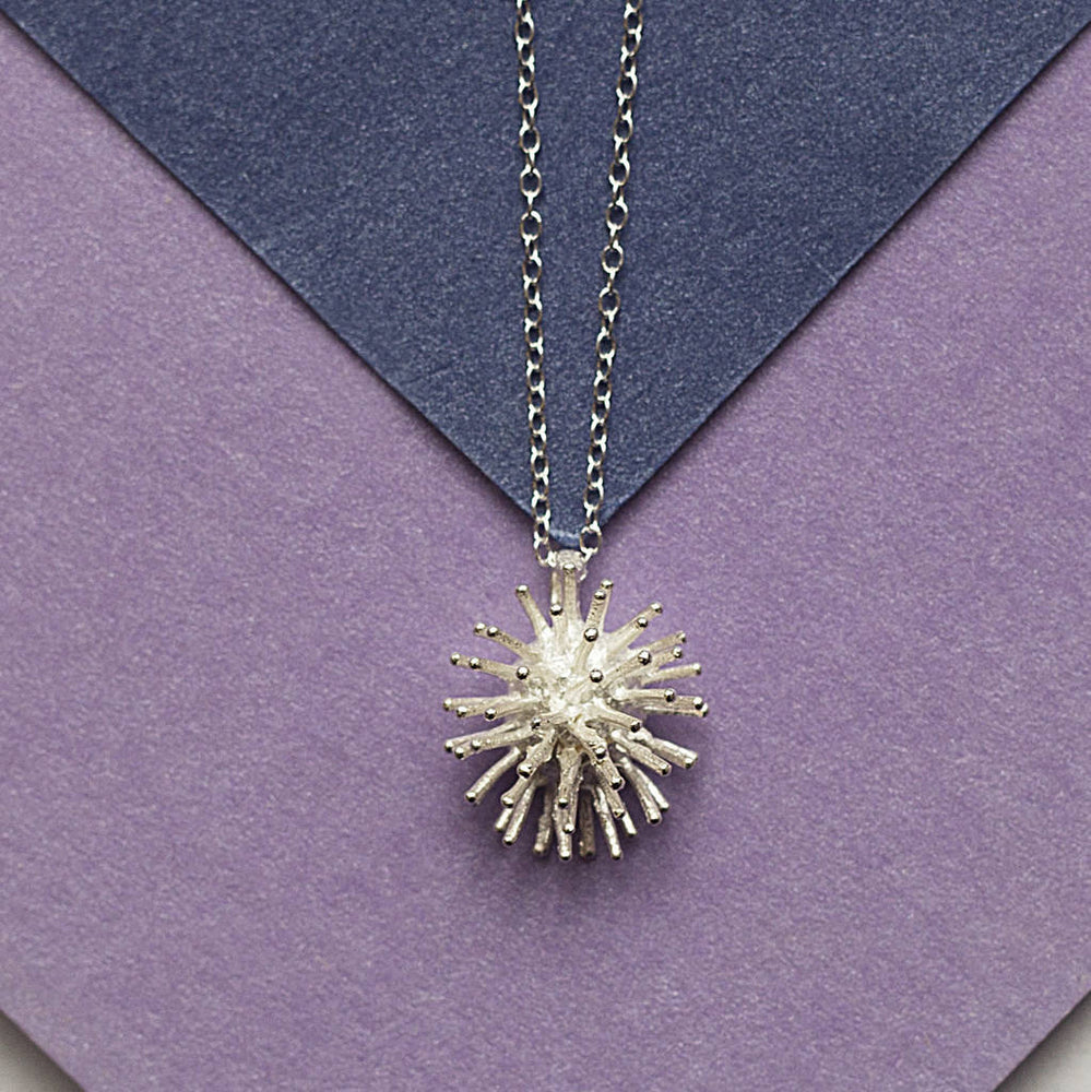 
            
                Load image into Gallery viewer, Sterling Silver Spike Flower Necklace - Otis Jaxon Silver Jewellery
            
        