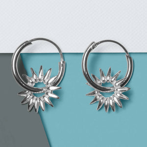 
            
                Load image into Gallery viewer, Sunray Silver Hoop Earrings - Otis Jaxon Silver Jewellery
            
        