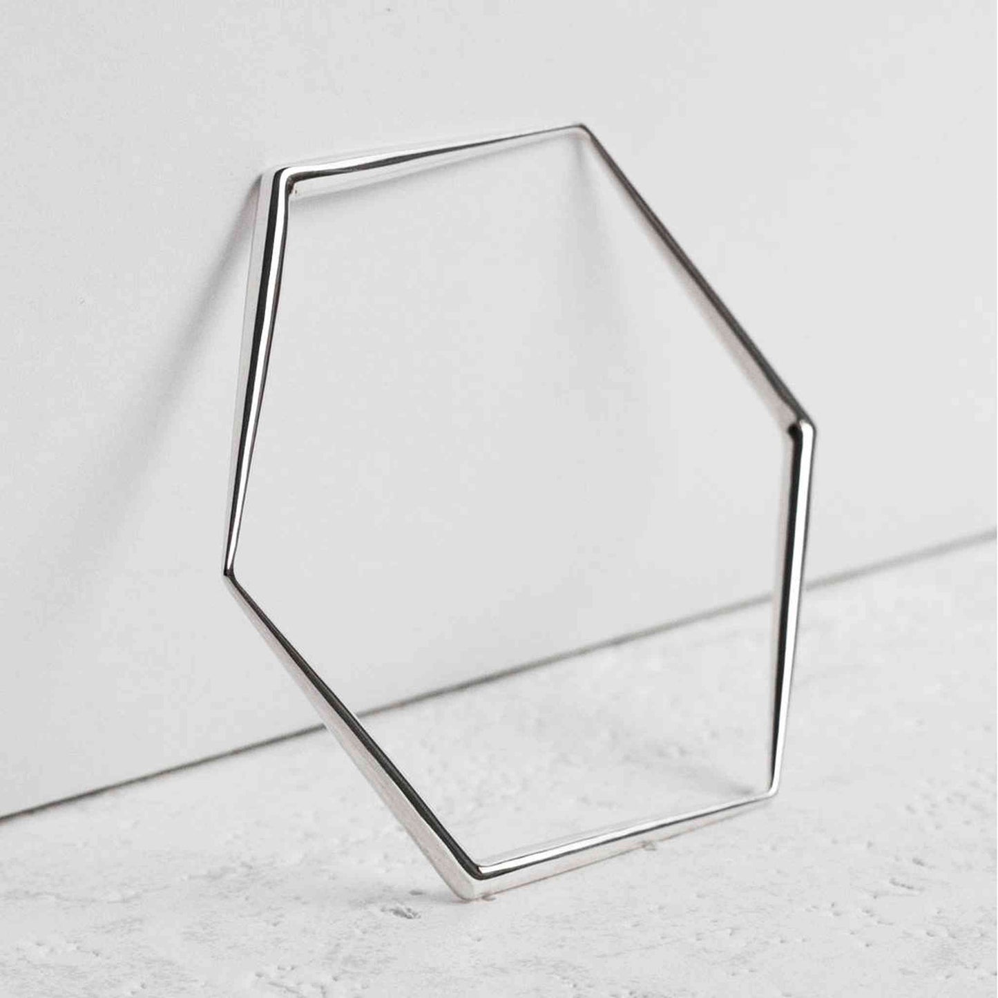 Silver Hexagon Tapered Bangle - Otis Jaxon Silver Jewellery