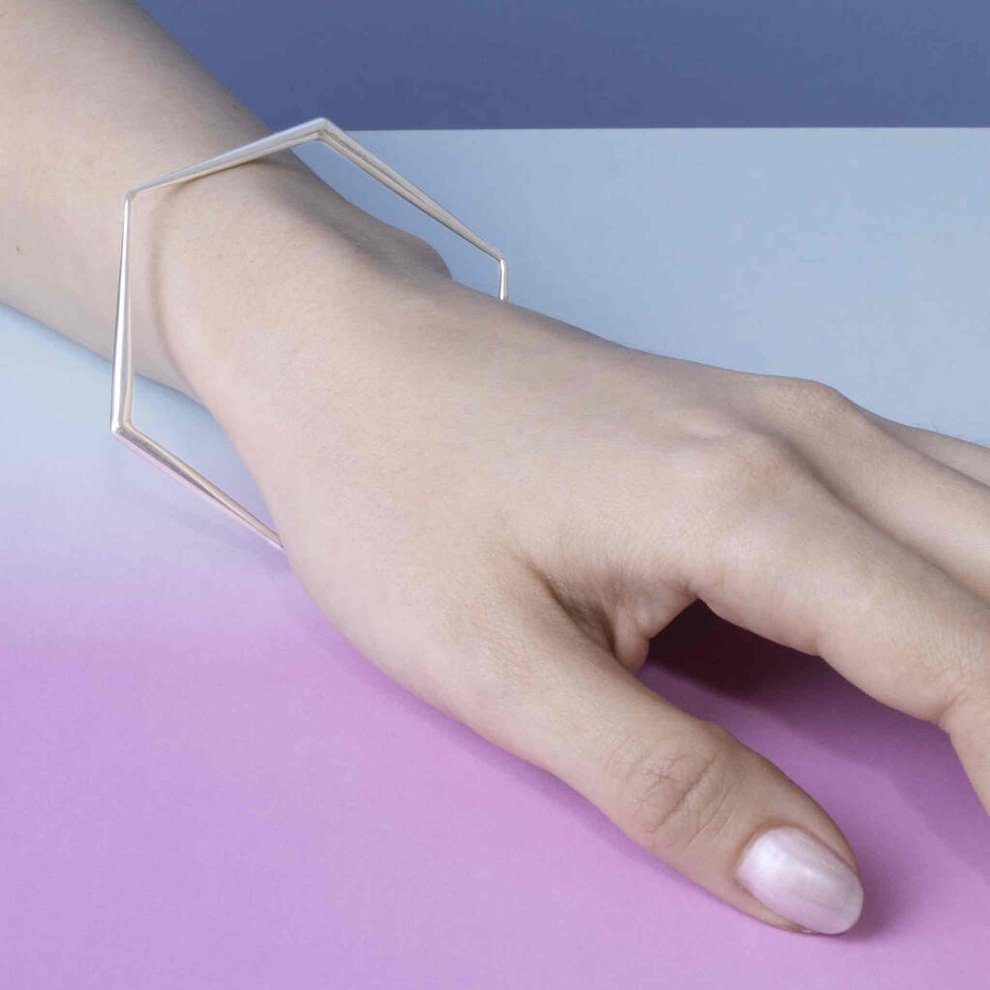 Silver Hexagon Tapered Bangle - Otis Jaxon Silver Jewellery