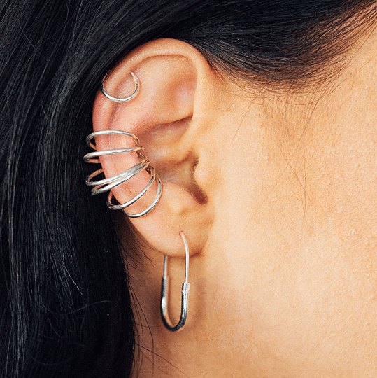 Minimalist Oval Silver Hoop Earrings - Otis Jaxon Silver Jewellery