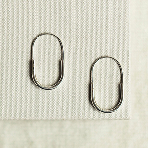 Minimalist Oval Silver Hoop Earrings - Otis Jaxon Silver Jewellery