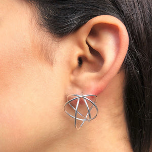 
            
                Load image into Gallery viewer, Wire Wrapped Multi Hoop Stud Earrings - Otis Jaxon Silver Jewellery
            
        