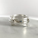 Sterling Silver Square Wire Overlapping Ring - Otis Jaxon Silver Jewellery