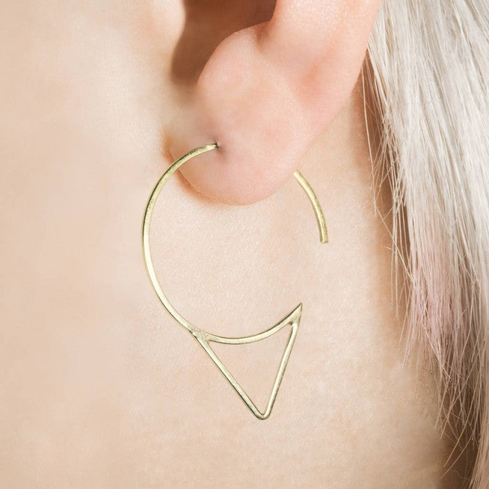 Silver Spike Wire Hoop Earrings - Otis Jaxon Silver Jewellery