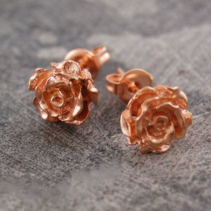 Silver Rose Flower Stud Earrings - Otis Jaxon Silver Jewellery